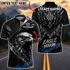 BlueJose Darts Eagle Vision Golden Wing Design Personalized Name, Team Name Unisex Shirt (6 Colors)