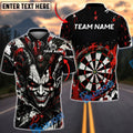BlueJose Darts Evil Jester Chaos Design Personalized Name, Team Name Unisex Shirt (4 Colors)