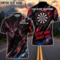 BlueJose Darts Shadow Assassin Design Personalized Name, Team Name Unisex Shirt (4 Colors)