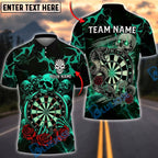 BlueJose Darts Skull Gothic Snake Rose Art Personalized Name, Team Name Unisex Shirt (4 Colors)
