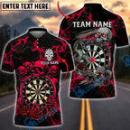 BlueJose Darts Skull Gothic Snake Rose Art Personalized Name, Team Name Unisex Shirt (4 Colors)