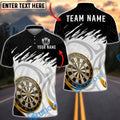 BlueJose Darts Dartboard Gold Trim Minimalist Design Personalized Name, Team Name Unisex Shirt (6 Colors)