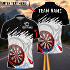 BlueJose Darts Dartboard Gold Trim Minimalist Design Personalized Name, Team Name Unisex Shirt (6 Colors)