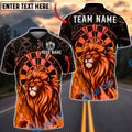 BlueJose Darts Lion Neon Flame Artwork Personalized Name, Team Name Unisex Shirt (4 Colors)