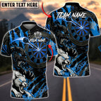 BlueJose Darts Fierce Wolf Attack Personalized Name, Team Name Unisex Shirt (4 Colors)
