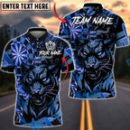 BlueJose Darts Black Panther Neon Dartboard Personalized Name, Team Name Unisex Shirt (4 Colors)