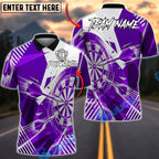 BlueJose Darts Bullseye Geometric Burst Personalized Name, Team Name Unisex Shirt (4 Colors)