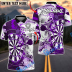 BlueJose Darts Target Grunge Splash Personalized Name, Team Name Unisex Shirt (4 Colors)
