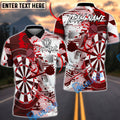 BlueJose Darts Target Grunge Splash Personalized Name, Team Name Unisex Shirt (4 Colors)