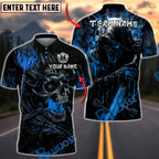 BlueJose Darts Grim Reaper Skull Flame Dark Fantasy Design Personalized Name, Team Name Unisex Shirt (4 Colors)