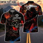 BlueJose Darts Grim Reaper Skull Flame Dark Fantasy Design Personalized Name, Team Name Unisex Shirt (4 Colors)