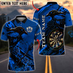 BlueJose Darts Raven Gothic Roses Personalized Name, Team Name Unisex Shirt (4 Colors)