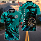 BlueJose Darts Raven Gothic Roses Personalized Name, Team Name Unisex Shirt (4 Colors)
