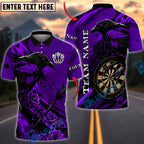 BlueJose Darts Raven Gothic Roses Personalized Name, Team Name Unisex Shirt (4 Colors)