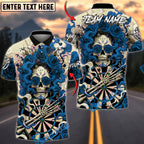 BlueJose Darts Skull Rose Queen Gothic Personalized Name, Team Name Unisex Shirt (4 Colors)