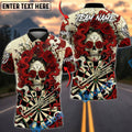 BlueJose Darts Skull Rose Queen Gothic Personalized Name, Team Name Unisex Shirt (4 Colors)