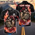 BlueJose Darts Sugar Skull Rose Gothic Flame Personalized Name, Team Name Unisex Shirt (4 Colors)