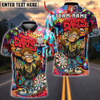 BlueJose Darts Graffiti Monkey Middle Finger  Street Style Personalized Name, Team Name Unisex Shirt (4 Colors)