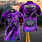 BlueJose Darts Grim Reaper Electric Lightning Personalized Name, Team Name Unisex Shirt (4 Colors)