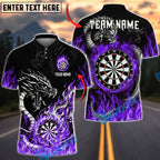 BlueJose Darts Fire Dragon Flaming Dartboard Personalized Name, Team Name Unisex Shirt (4 Colors)