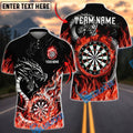 BlueJose Darts Fire Dragon Flaming Dartboard Personalized Name, Team Name Unisex Shirt (4 Colors)