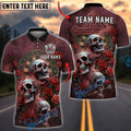 BlueJose Darts Triple Skull Gothic Roses Personalized Name, Team Name Unisex Shirt (4 Colors)