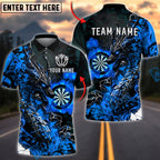 BlueJose Darts Cool Fire Dragon Personalized Name, Team Name Unisex Shirt (4 Colors)