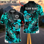 BlueJose Darts Cool Fire Dragon Personalized Name, Team Name Unisex Shirt (4 Colors)