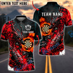 BlueJose Darts Cool Fire Dragon Personalized Name, Team Name Unisex Shirt (4 Colors)