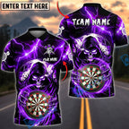BlueJose Darts Grim Reaper Skull Lightning Hold Dartboard Personalized Name, Team Name Unisex Shirt (4 Colors)