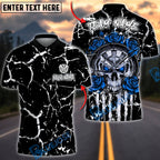 BlueJose Darts Skull Marble Gothic Roses Personalized Name, Team Name Unisex Shirt (4 Colors)