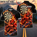 BlueJose Darts Red Bull Flaming Dartboard Personalized Name, Team Name Unisex Shirt (4 Colors)
