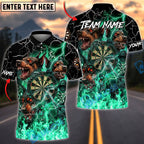 BlueJose Darts Thunder Flame Hell Cerberus Personalized Name, Team Name Unisex Shirt (4 Colors)