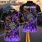 BlueJose Darts Thunder Flame Hell Cerberus Personalized Name, Team Name Unisex Shirt (4 Colors)