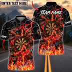 BlueJose Darts Thunder Flame Hell Cerberus Personalized Name, Team Name Unisex Shirt (4 Colors)