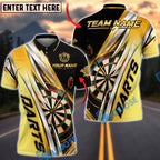 BlueJose Darts Dartboard Gold Lightning Strike Personalized Name, Team Name Unisex Shirt (6 Colors)