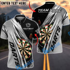 BlueJose Darts Dartboard Gold Lightning Strike Personalized Name, Team Name Unisex Shirt (6 Colors)
