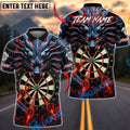 BlueJose Darts Dark Dragon Flaming Dartboard Design Personalized Name, Team Name Unisex Shirt (4 Colors)