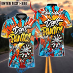 BlueJose Darts Don‚Äôt Panic Graffiti Art Funny Dartboard Customized Name, Team Name 3D Shirt (4 Colors)