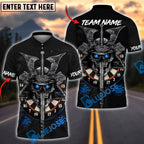 BlueJose Darts Skull Samurai Personalized Name, Team Name Shirt (4 Colors)