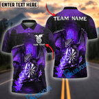 BlueJose Darts Fire Dragon Dartboard Personalized Name, Team Name Shirt (4 Colors)