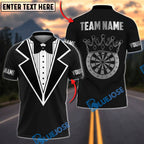 BlueJose Darts Tuxedo Crown Board Black Personalized Name Shirt