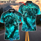 BlueJose Darts Volcanic Lava Queen Goddess Personalized Name, Team Name Unisex Shirt (4 Colors)