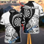BlueJose Darts Lion King Tribal Personalized Name, Team Name Unisex Shirt (4 Colors)