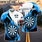 BlueJose Darts Dartboard Swirl Flame Black White Personalized Name, Team Name Unisex Shirt (6 Colors)