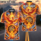BlueJose Darts Fire Phoenix Volcanic Personalized Name, Team Name Unisex Shirt (4 Colors)