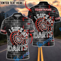 BlueJose Darts I Suck At Darts Neon Quote Design Personalized Name Shirt