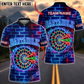 BlueJose Darts Dartaholic Neon Dartboard Design Personalized Name Shirt