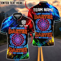 BlueJose Darts Left Handed Darter Neon Dartboard Quote Design Personalized Name Shirt