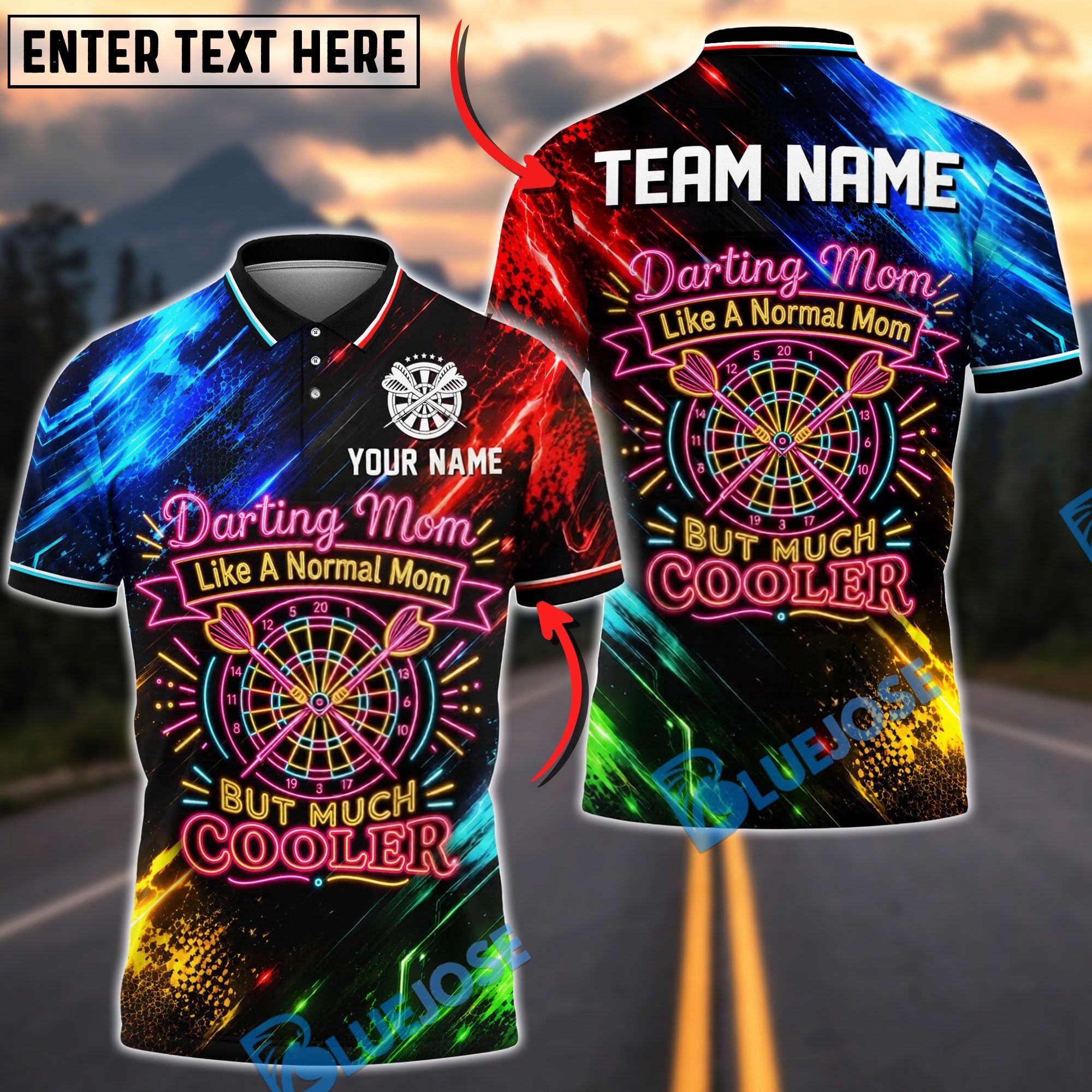 BlueJose Darts Darting Mom Like A Normal Mom But Much Cooler Design Personalized Name Shirt
